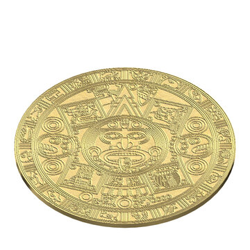 3d rendering illustration of a pre-Columbian gold coin