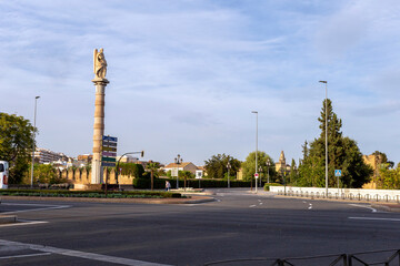 Fototapeta na wymiar Statue of San Rafael in Cordoba, Spain