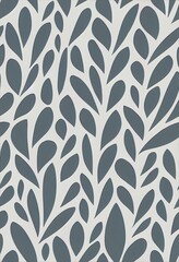 seamless leaves pattern on grey background
