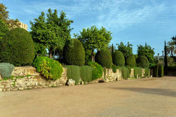 Garden of the Alcazar of the Christian Monarchs in Cordoba, Spain
