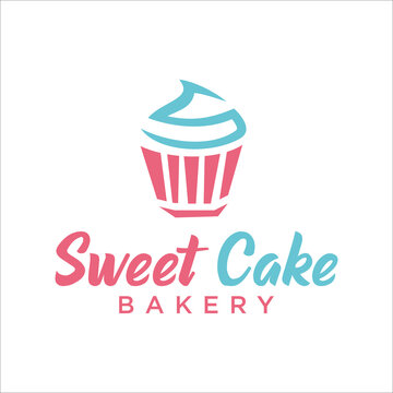 cake and bakery retro vintage logo design