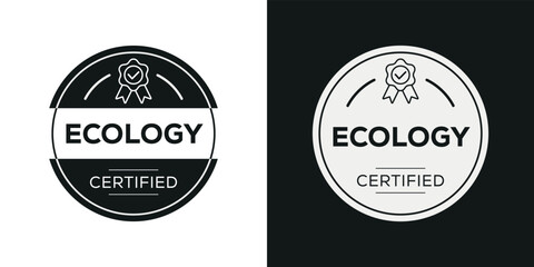 Fototapeta na wymiar Creative (Ecology) Certified badge, vector illustration.