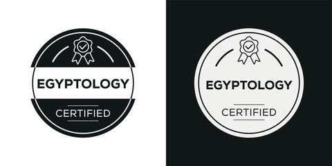 Creative (Egyptology) Certified badge, vector illustration.