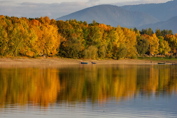 autumn landscape with lake, Liptovská Mara, Liptov, Slovakia