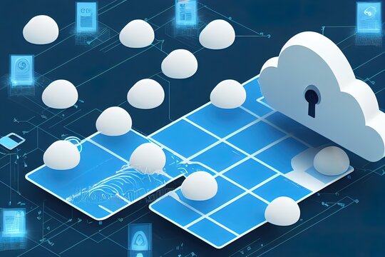 Cloud Computing Security Concept Security Service Edge and Secure Access Service Edge SSE and SASE New Cloud based Cybersecurity Solutions 3D Illustration