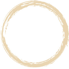 Beige circle brush stroke vector isolated on white background. Beige enso zen circle brush stroke. For stamp, seal, ink and paintbrush design template. Grunge hand drawn circle shape, vector