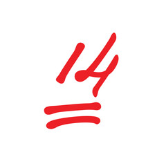 14 points exam score, fourteen points grade results, vector illustration