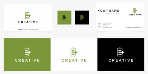 card template with logo icon