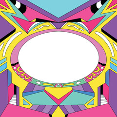 Geometric shape psychedelic background