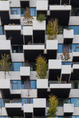 Green, sustainable and renewable energy facade of iconic architecture at Strijp-S, in Eindhoven,...
