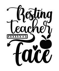 Resting teacher face svg