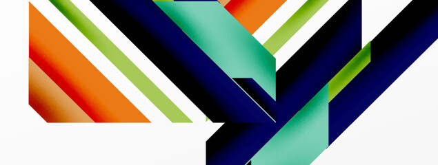 Minimal geometric abstract background. Dynamic 3d lines composition. Trendy techno business template for wallpaper, banner, background or landing