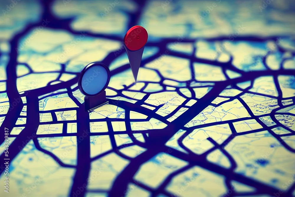Poster blue location 3d icon marker or route gps position navigator sign and travel navigation pin road map