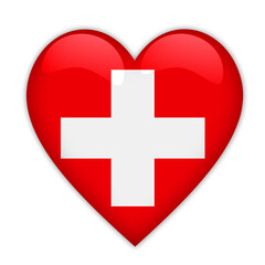 Obraz premium Switzerland Flag Love Symbol