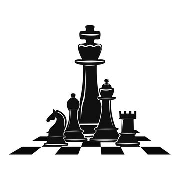 Chess titans line icon concept sign outline Vector Image