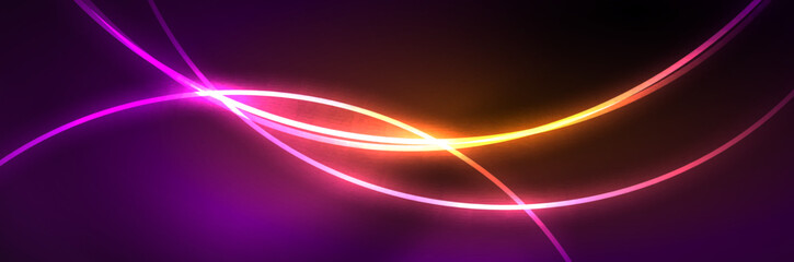 Blue neon glowing lines, magic energy space light concept, abstract background wallpaper design