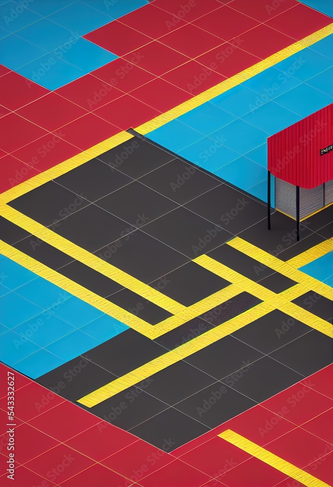 Poster empty floor with odern shoplot. 3d rendering
