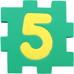 Foam number 5 - child's educational toy