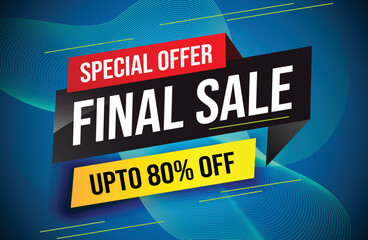 Special offer final sale tag. Banner design template for marketing. Special offer promotion or retail. background banner modern graphic design for store shop, online store, website, landing page