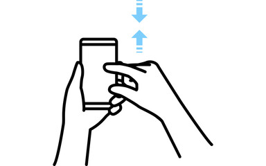 スマートフォンを操作（ピンチ）する動作のイラスト