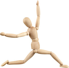 Wooden Mannequin Dummy Dancing - Isolated