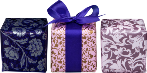 Cute gift boxes on white background