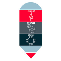 CCD - Charge-coupled device acronym. business concept background.  vector illustration concept with keywords and icons. lettering illustration with icons for web banner, flyer, landing 