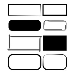 black brush frame rectangles. Brush texture. Chalkboard banner. Vector illustration. stock image.