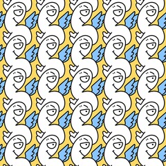 seamless pattern of cute cartoon background