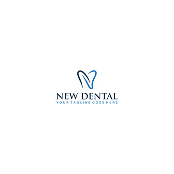 letter n dental logo design silhouette vector illustration