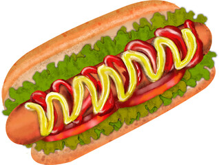 hot dog with mustard