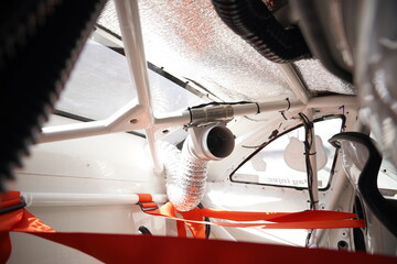 Race car's roll cage design and detail