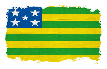 Abstract flag of the Brazilian state of Goiás with ink brush stroke effect