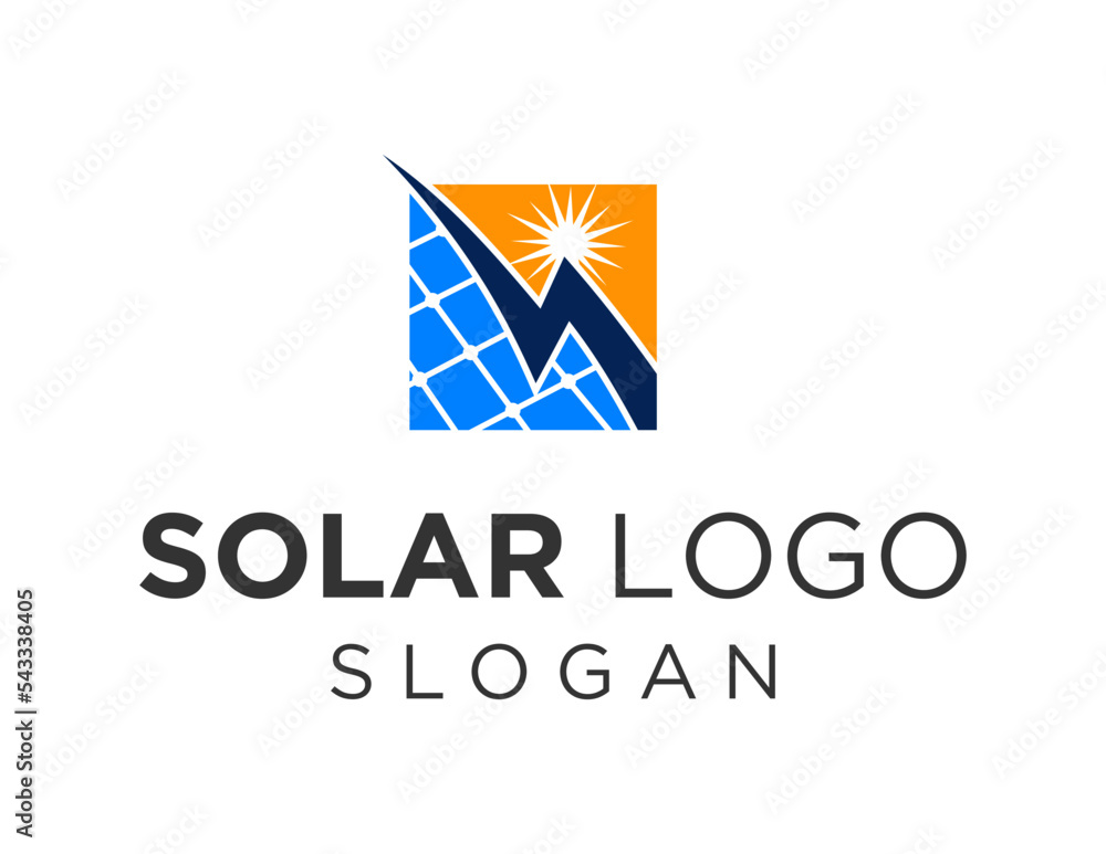 Poster logo about solar panel on white background. created using the coreldraw application.