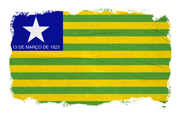 Abstract flag of the Brazilian state of Piauí with ink brush stroke effect