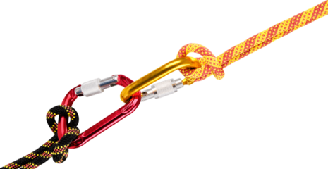 Climbing Rope with Carabiners Knot - Isolated