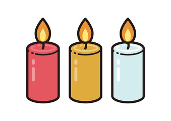 クリスマスキャンドルのイラスト／PNG