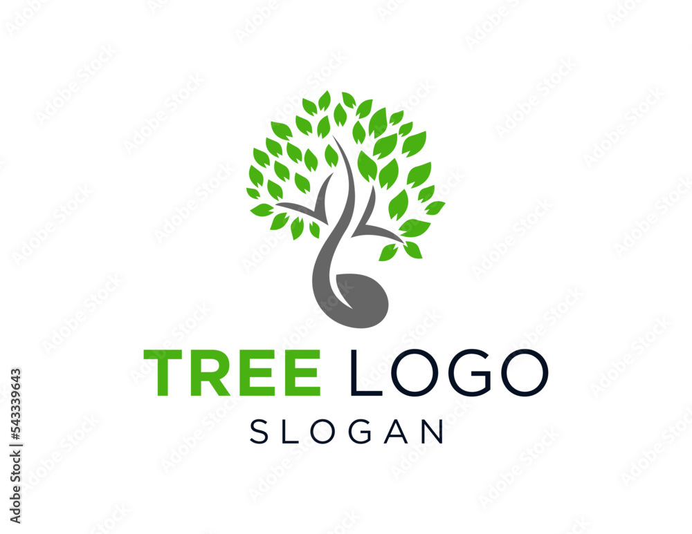 Poster logo about tree on white background. created using the coreldraw application.
