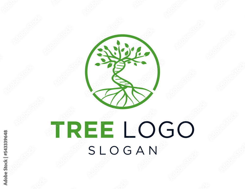 Poster logo about tree on white background. created using the coreldraw application.