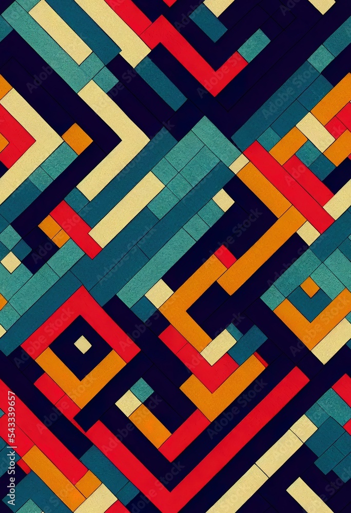 Poster abstract geometry texture repeat classic pattern. classic wall texture for tiles. blue batik texture