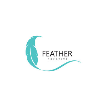 feather logo icon vector template