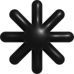 3d black abstract shape decoration