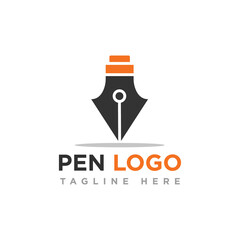pen logo design vector template