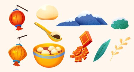 Chinese Lantern Festival elements