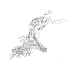 Water splashes with blue liquid waves with swirls and drops a realistic