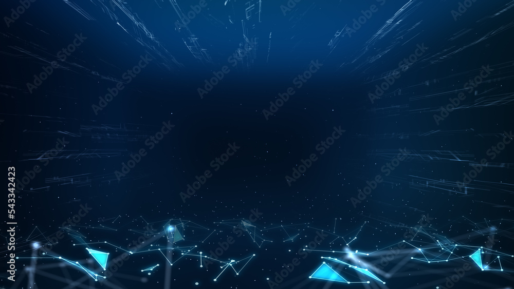 Poster background blue line waves with light showing through