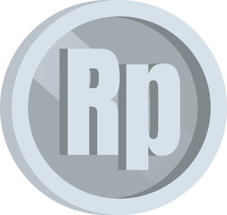 Shiny Indonesian Rupiah Silver Coin Vector Illustration	