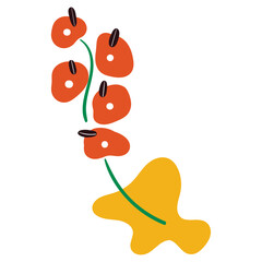 Lavender flower vector illustration in flat color design