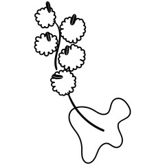 Lavender flower vector illustration in line stroke design