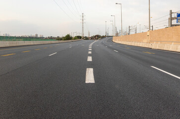 endless road no people no cars. Copy Space Concept. High quality photo